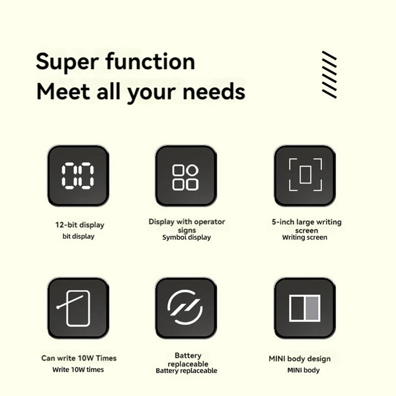 آلة حاسبة محمولة مع لوحة كتابة ، 12 رقمًا ، شاشة LCD ، سطح المكتب ، المكتب ، المدرسة ، المنزل