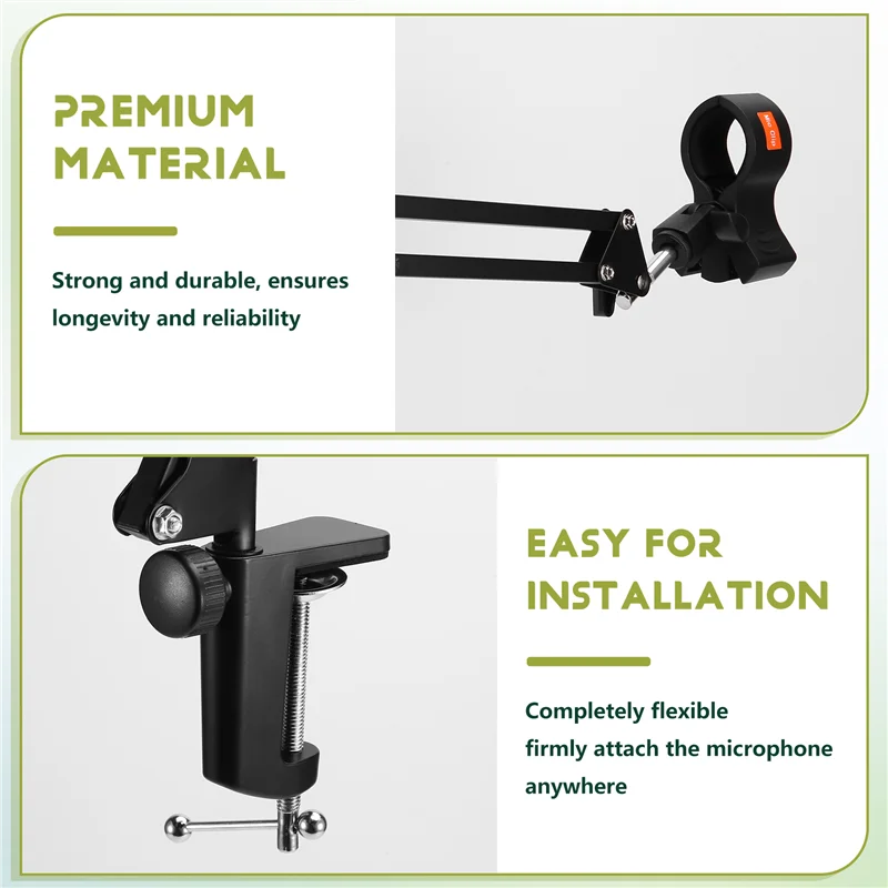 

New-Adjustable Microphone Suspension Boom Scissor Arm Stand For Voice Recording,Mic Stand For Broadcasting