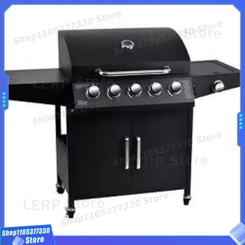 5 Burner Stainless Steel Propane Gas Grill with Side Burner for Outdoor Cooking BBQ Party Gathering Heavy Duty Head Unit