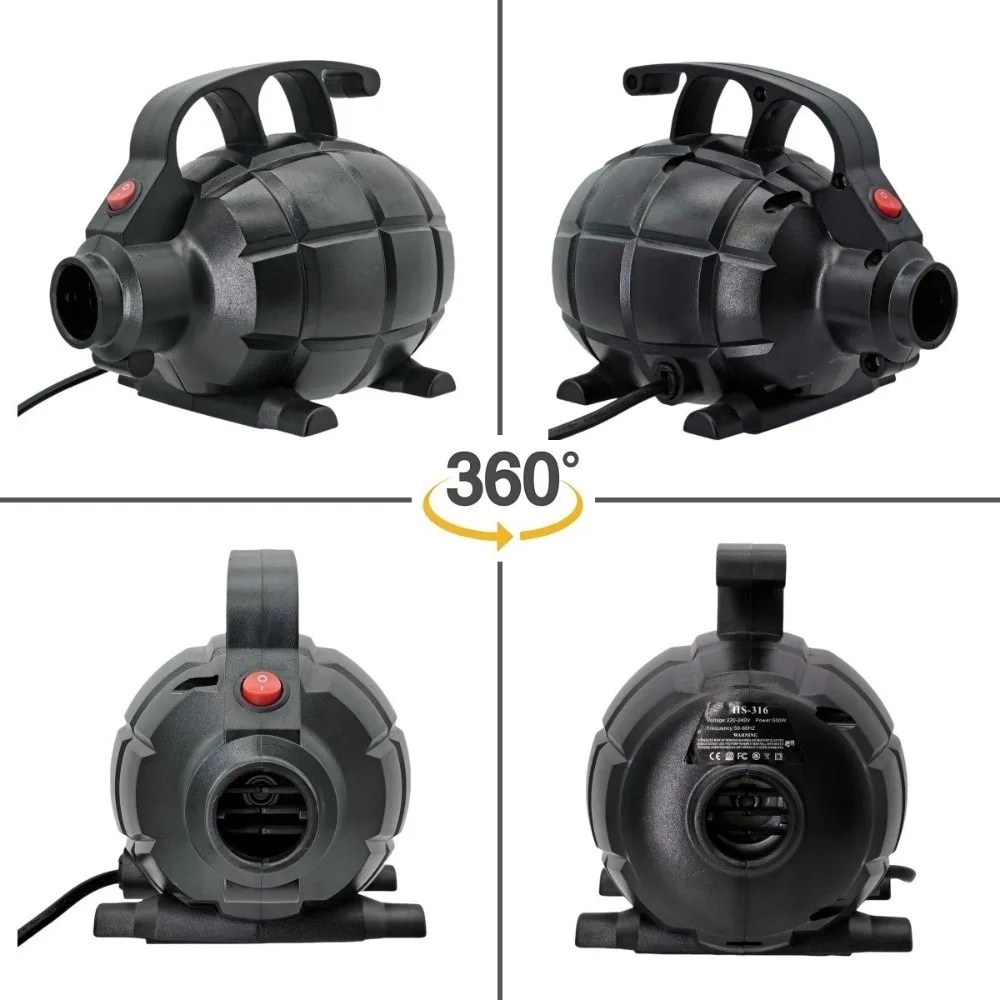 Durable 600W Electric Air Pump AC 110-120V 17000Pa High Pressure Pump 5 Nozzles High-Capacity Pump For Gym Fitness Mat