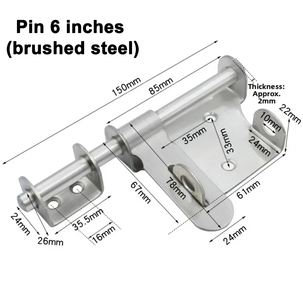 Sliding Door Bolt Lock for Wooden Doors and Garden Sheds with Heavy Duty Stainless Steel Construction and Padlock Compatibility