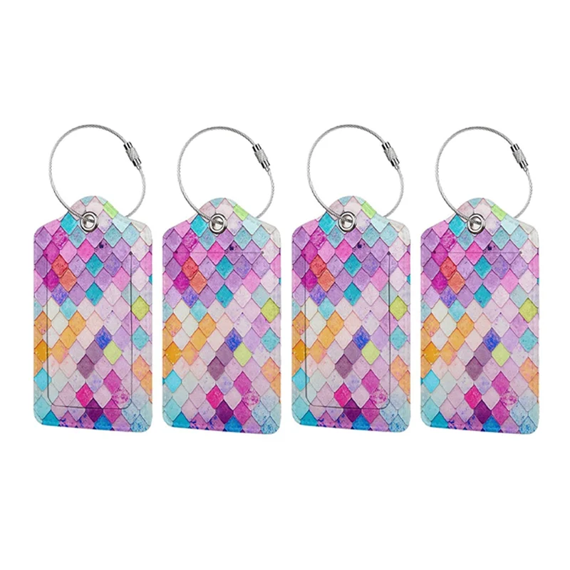 【Shop Now】(4-Piece Set) Travel Luggage Tag-Privacy Protection Sleeve With Stainless Steel Ring, All Kinds Of Luggage And Parcels