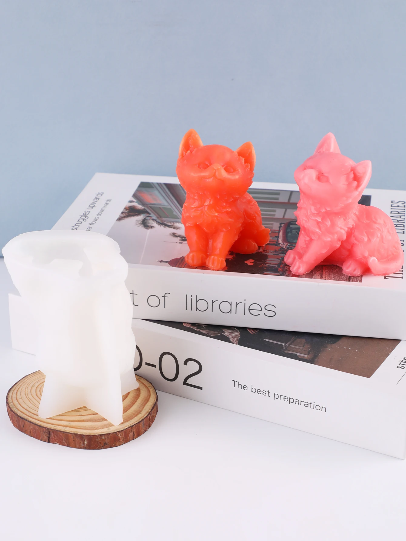 قالب شمع على شكل قطة؛ قالب جبس شمعة معطرة يدويًا؛ ديكور لرائحة المنزل. #1