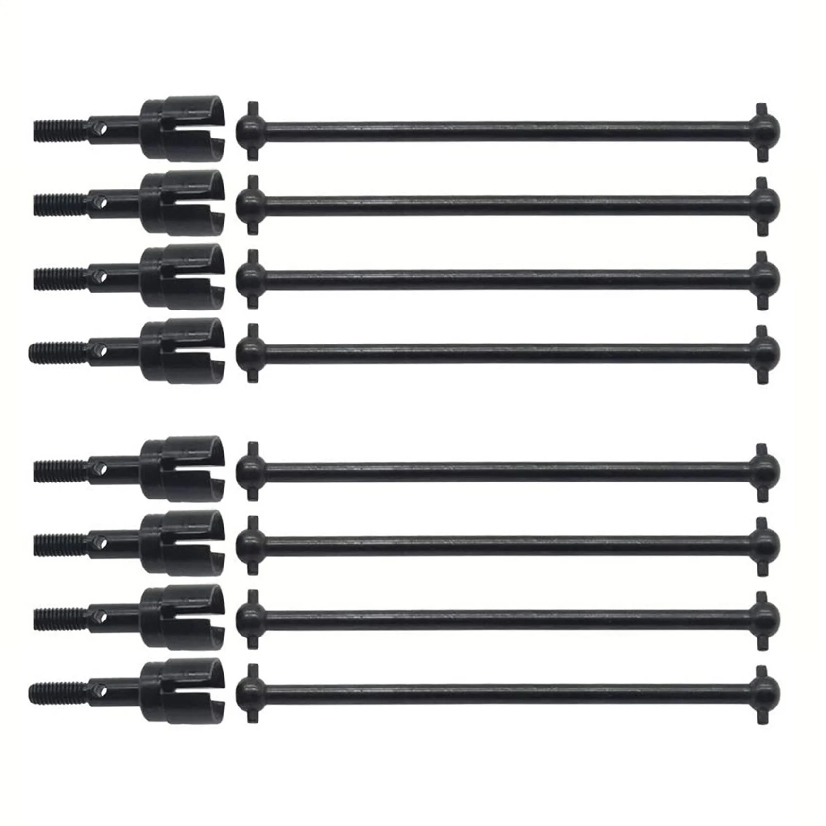 B78B-8Pcs Steel Dogbone Drive Shaft & Wheel Axle Replacement 08029 02033 For HSP 94111 94108 94170 1/10 RC Car Parts,Black