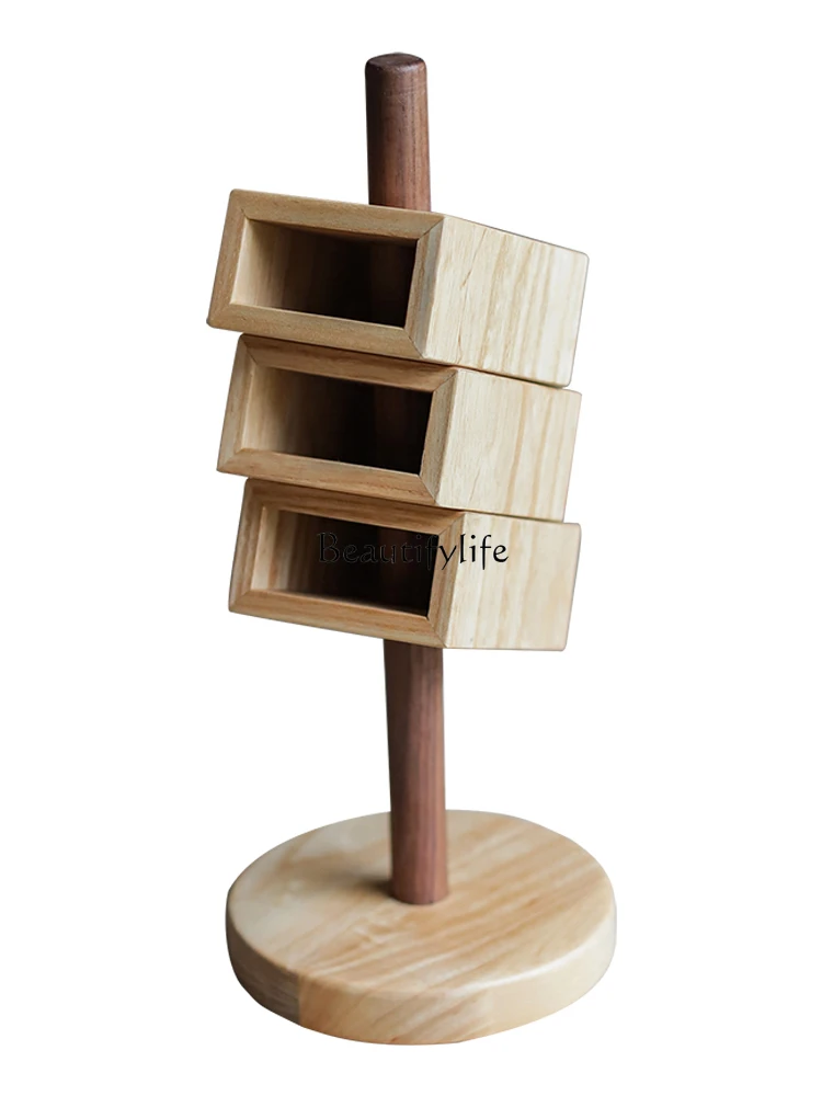 

13Solid Wood Oblique Pen Holder Multifunctional Pen Holder Creative Office Desk Surface Panel Storage