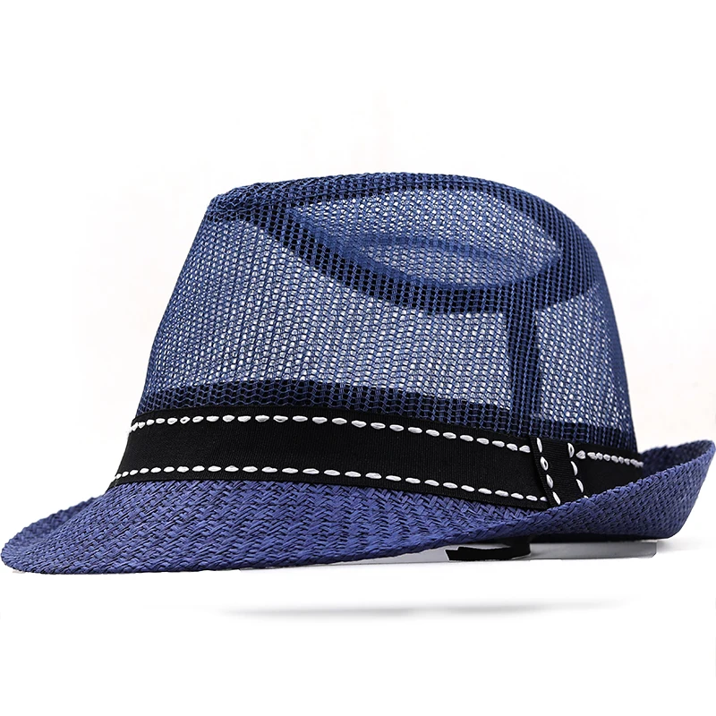 New Man\'s Hat Summer Breathable Fedoras Sombreros Millinery Jazz Hat Panama Linen Mesh Sun Hat Beach Hat Gorras Chapeu