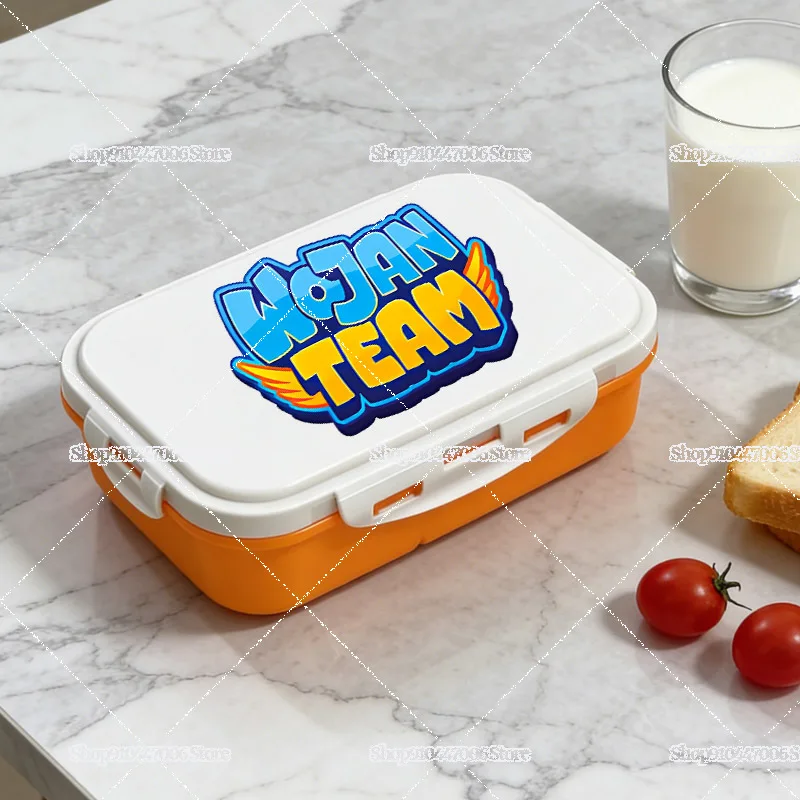 

Portable Cartoon Wojan Team Bento Box with Soup Fork Lunch Box Buckle Design Sealed Leak-proof Picnic Food Storage Container