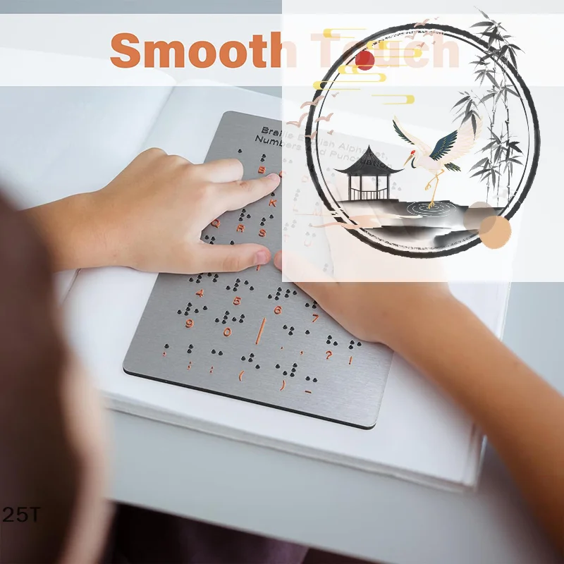 Braille Alphabet And Numbers Learning Tool - Durable Metal Tactile Bump Reading Floor-Mounted Eco-Friendly Lightweight