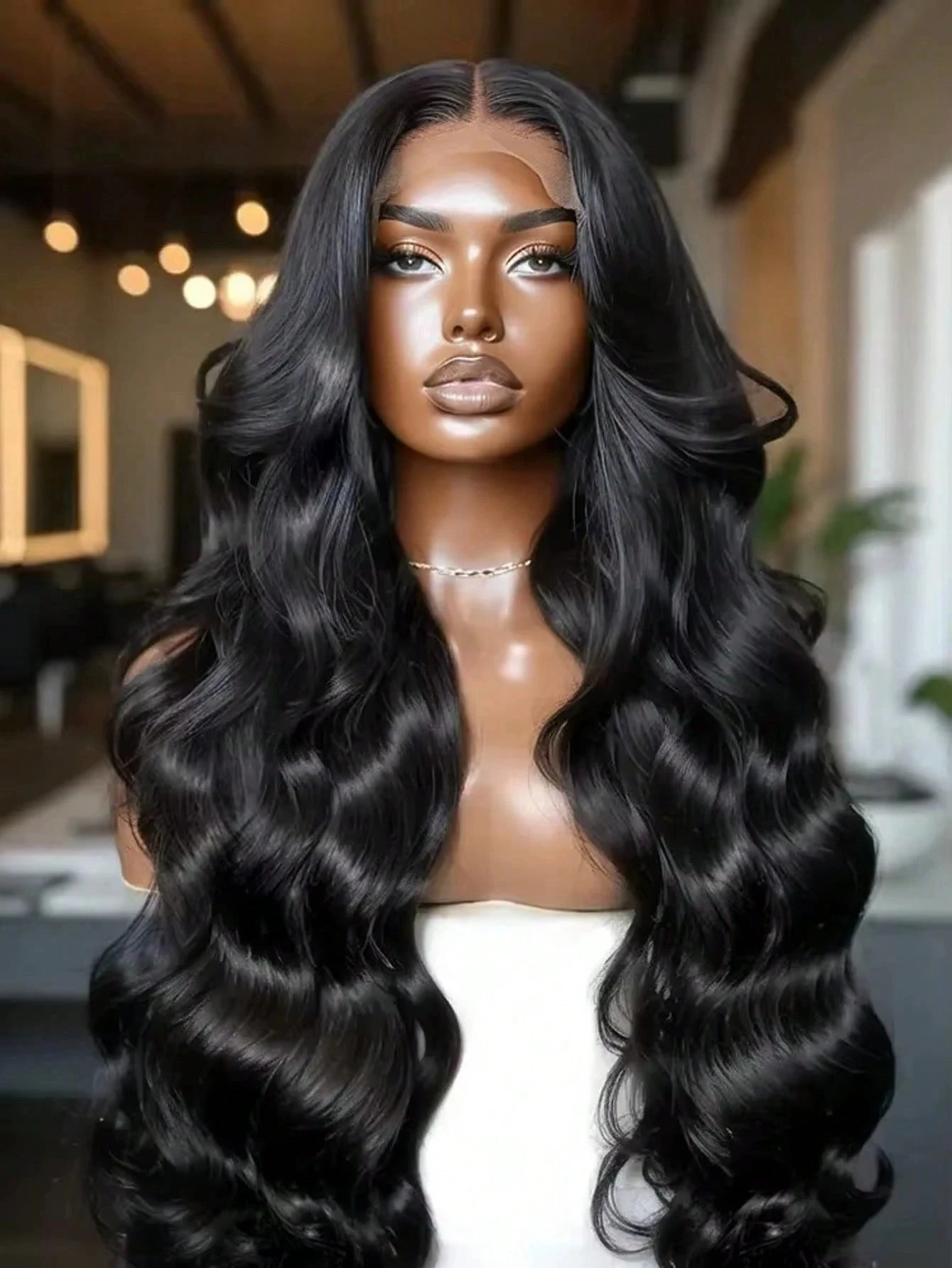 13x4 13x6 HD Объемная волна Парик фронта шнурка Guless Парик Свободная волна Парик фронтальной части шнурка Парики из человеческих волос для чернокожих женщин 250% плотность