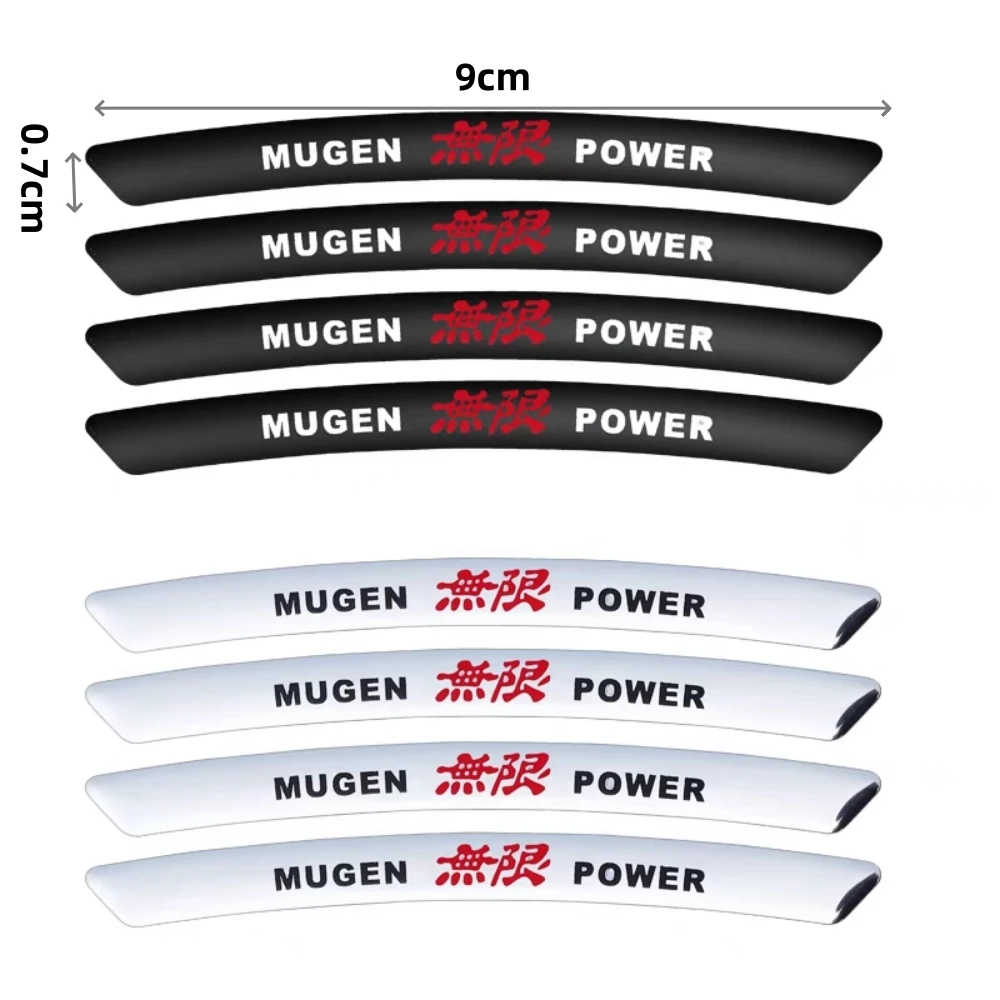 Mugen Power Car Wheel Rim 3D Aluminium Stickers Emblem Badge For Mugen Inspire XRV CRV URV CRZ Fit Pilot Type R Type S