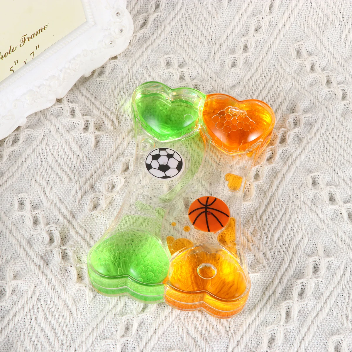 Double Peach Heart Oil Leak Timer Orange Green Cute Balls Hourglass Timer Ornament Heart Symbol Friendship Happiness Gift