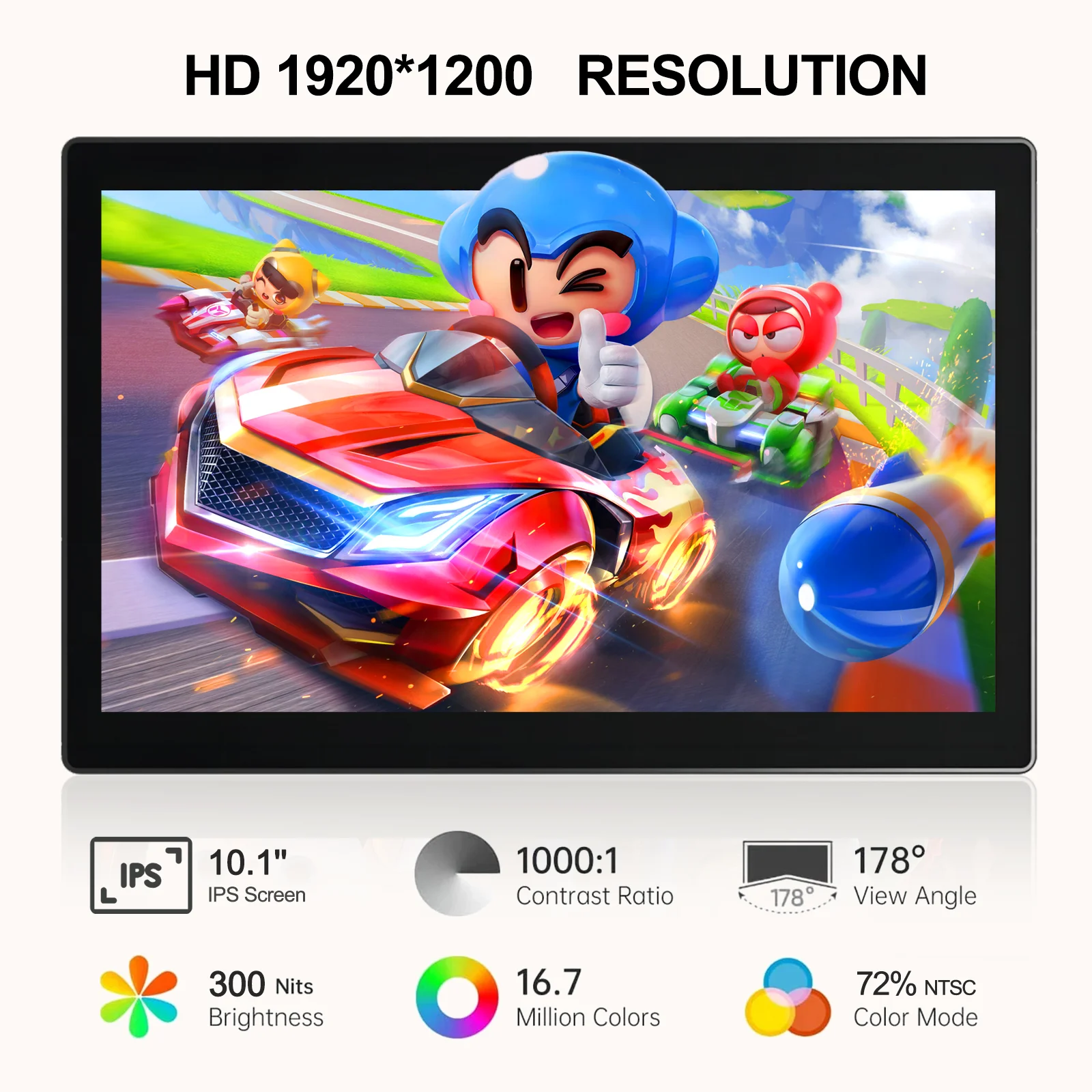 Monitor de toque de 10.1 polegadas 60Hz IPS 1920*1200 Suporte para tela sensível ao toque para PC Laptops Carro Systeam VESA 75*75mm Segundo display