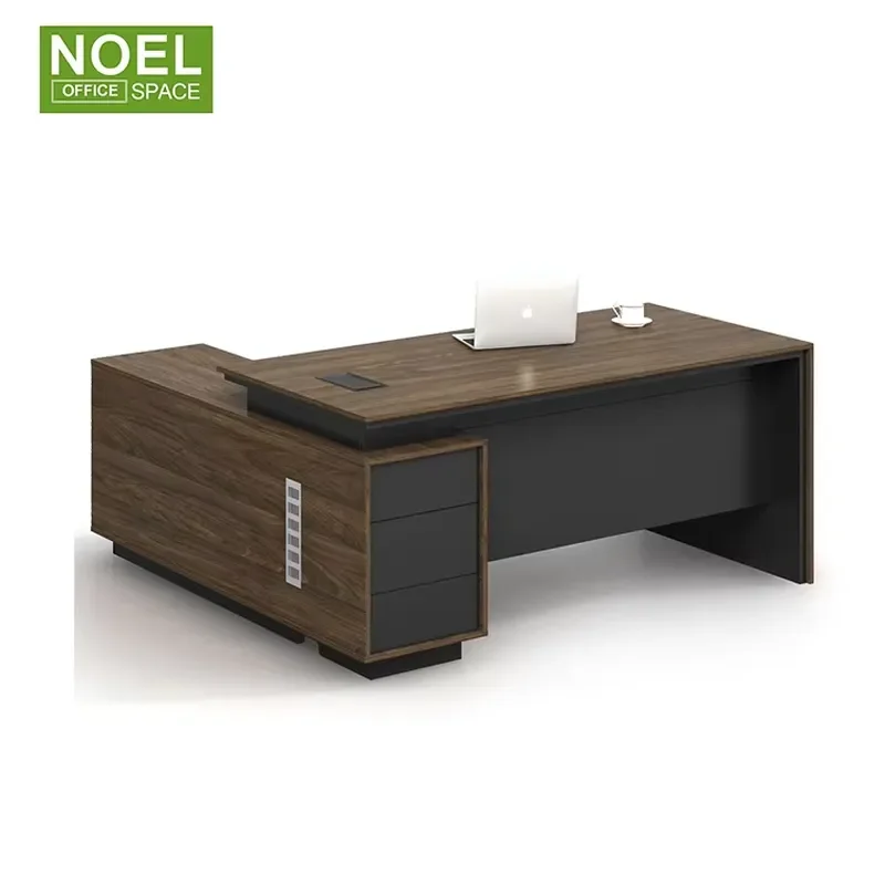 durable Latest Modern Office Table Wood Office Furniture CEO L Shape MDF Executive Office Desk and Chair Set