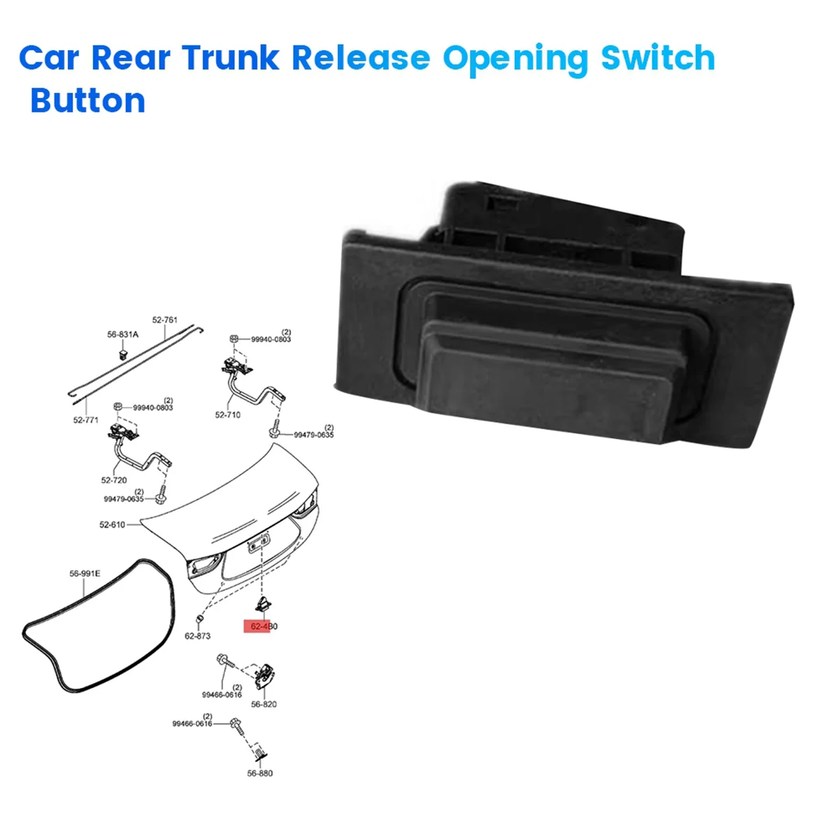 GHK1-56-8D0 Interruttore di apertura del bagagliaio posteriore dell'auto per Mazda 3 6 Axela CX-4 2014-2021 Pulsante di avviamento della porta posteriore GHK1568D0—L49A