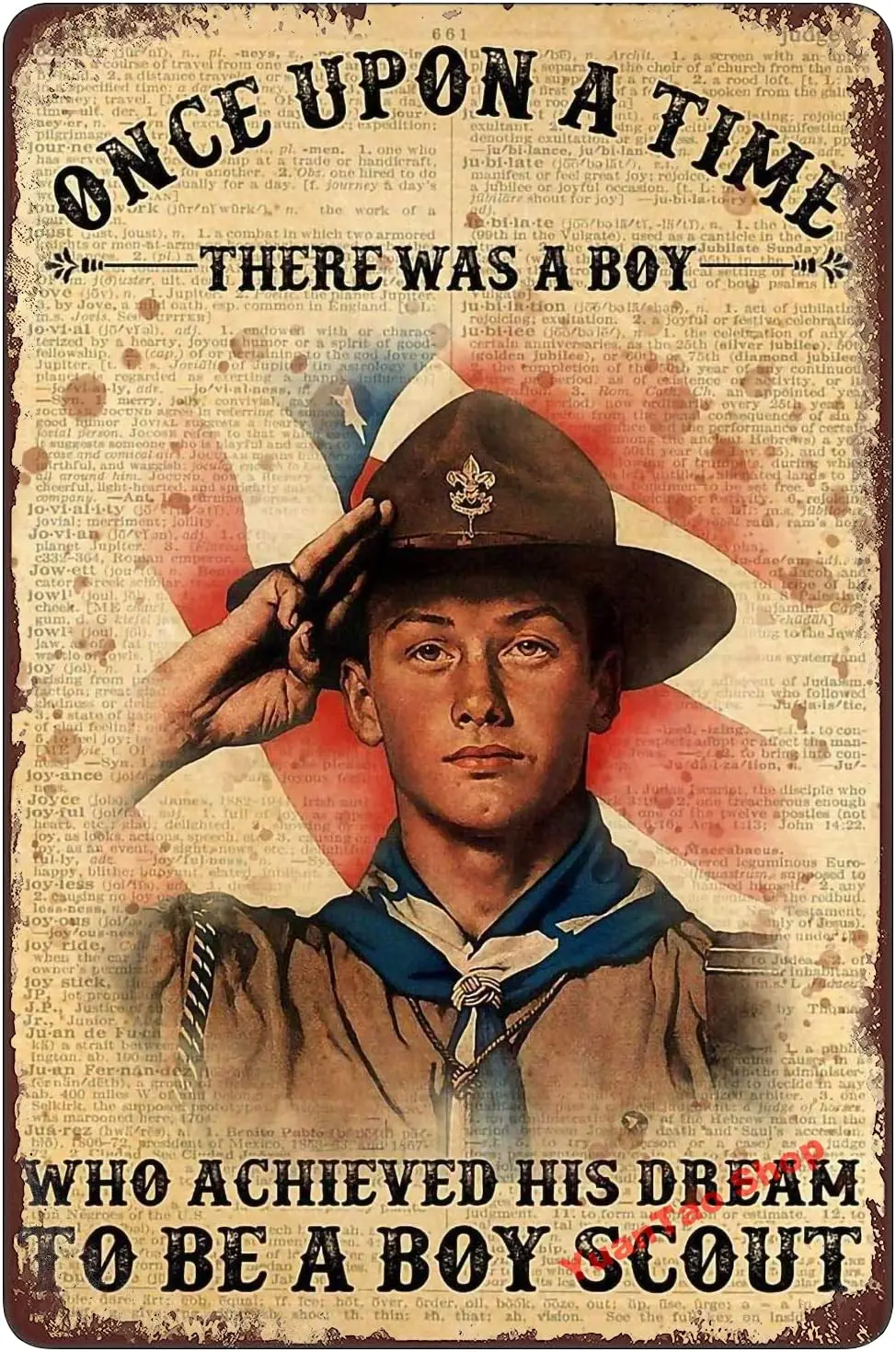 The Handsome Boy Scout Funny Tin Sign Bar Pub Diner Cafe Wall Decor Home Decor Art Poster Retro Vintage 8X12 Inches