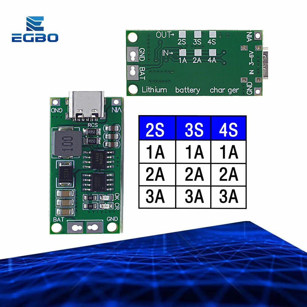 멀티 셀 부스트 LiPo 폴리머 리튬 이온 충전기, 18650 리튬 배터리, C타입, 8.4V, 12.6V, 16.8V, 7.4V, 11.1V, 14.8V, 2S, 3S, 4S