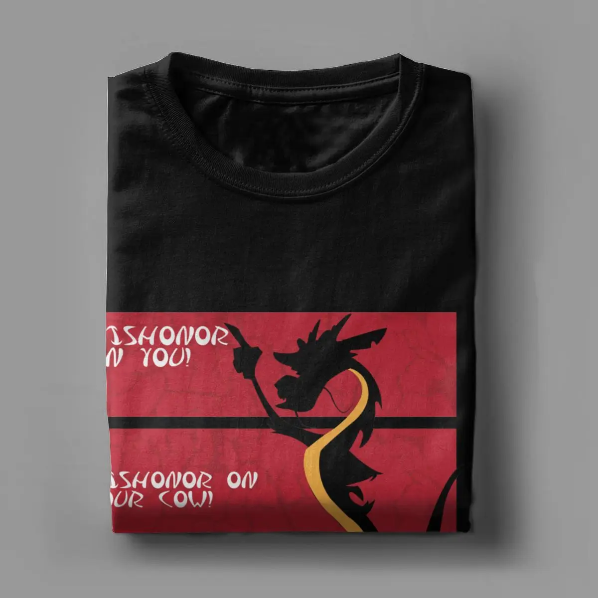 Men Women T-Shirts Mulan Mushu Dishonor On Your Cow Funny Cotton Tee Shirt Short Sleeve T Shirts Round Neck Clothing Gift