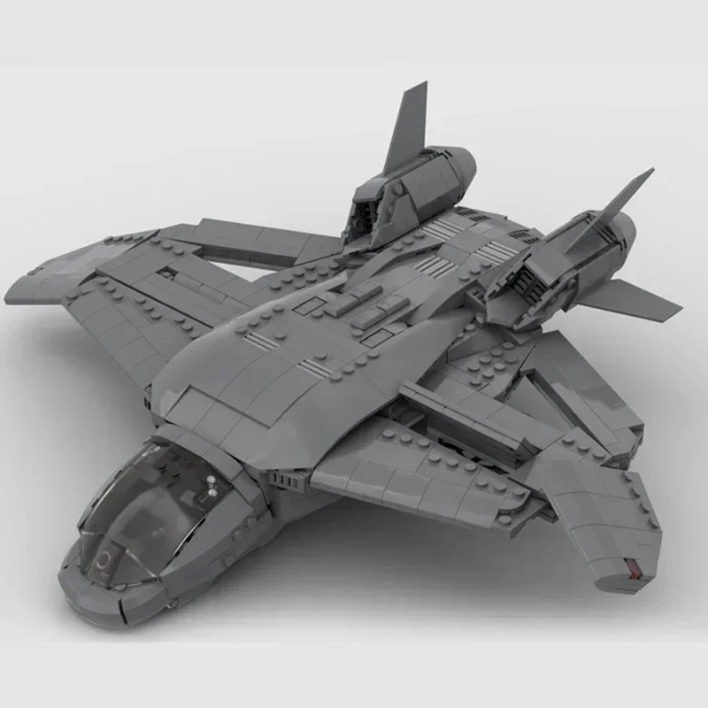 Série militaire Moc briques de construction Quinjet avion de chasse modèle technologie blocs modulaires jouets assemblage brique cadeau de vacances