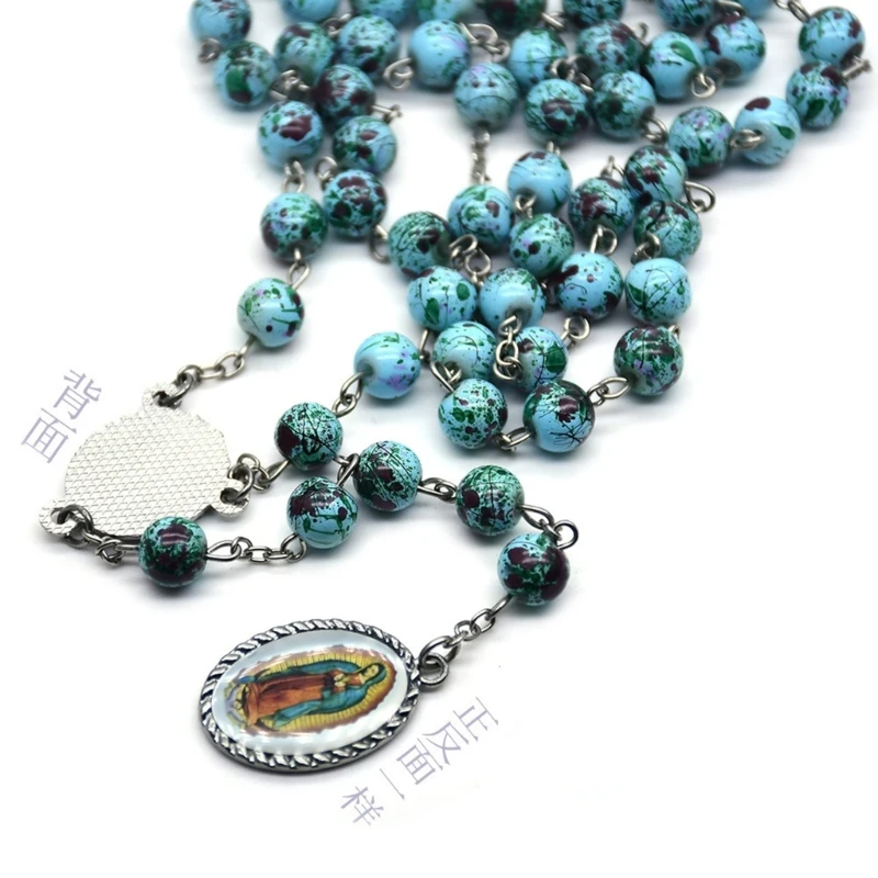 Holy Pendant Religious Gifts Rosaries for Women Men Our Lady of Guadalupe Chain Drop Shipping