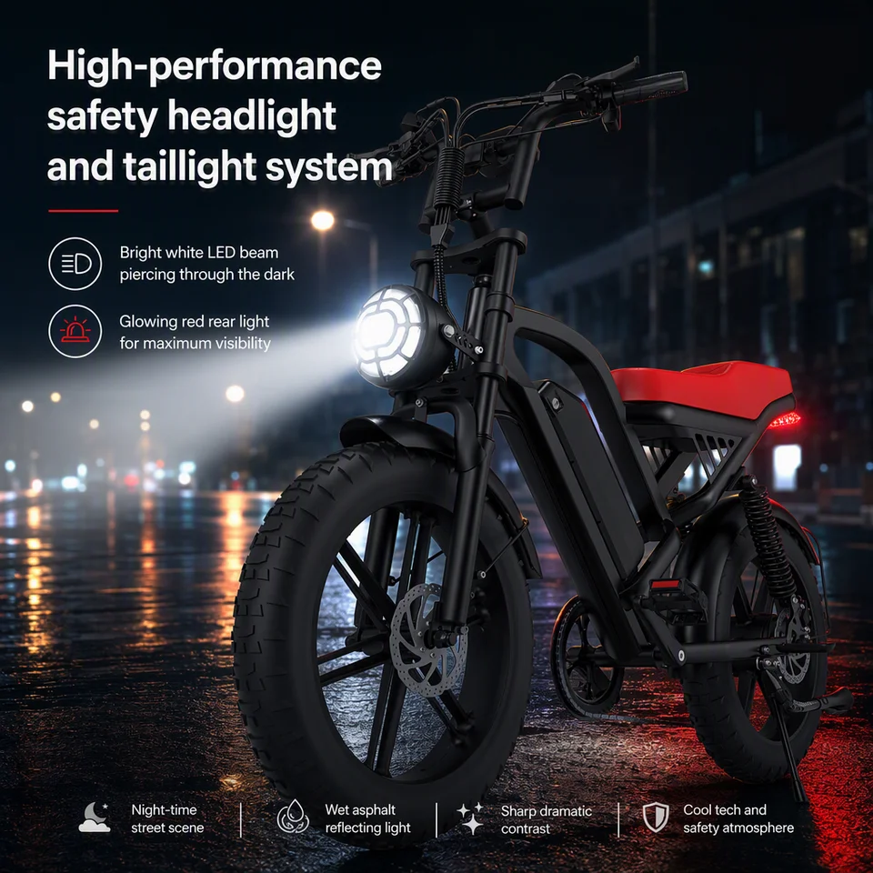 750W Fat Tire Electric Bike for Adults, 48V 15Ah 720Wh Battery with 60-Mile Range, 100Nm Torque 28MPH Off-Road E-Bike, Dual Suspension & Disc Brakes All-Terrain Mountain Ebike image 9