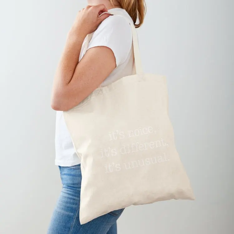 Es original, es diferente, es inusual – Kath y Kim, bolso tote tipo Tote Bag de color blanco, bolsos de lujo para mujer, bolso tote personalizado