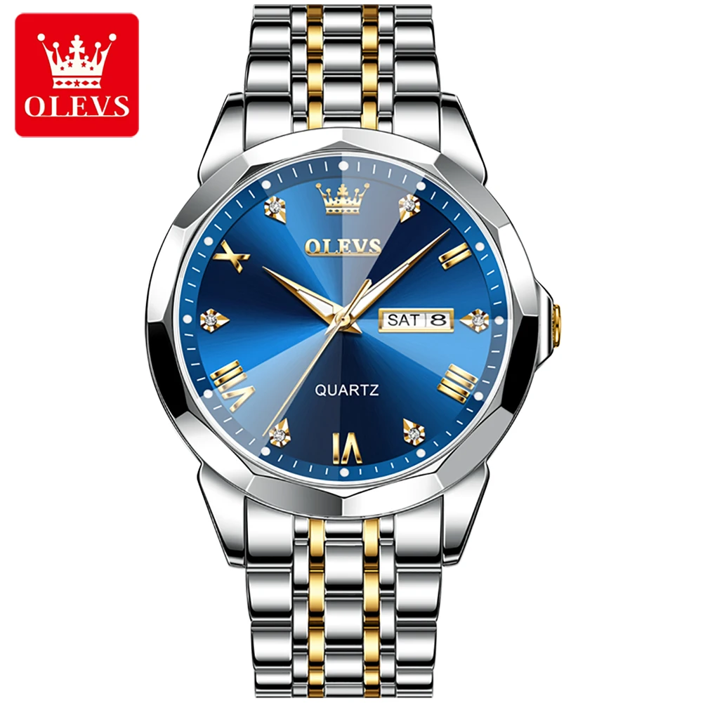 OLEVS Brand Men Watch Fashion Quartz Business Luminous 30 M Waterproof Wristwatch Diamond Dial Men\'s Clock New Relogio Masculino