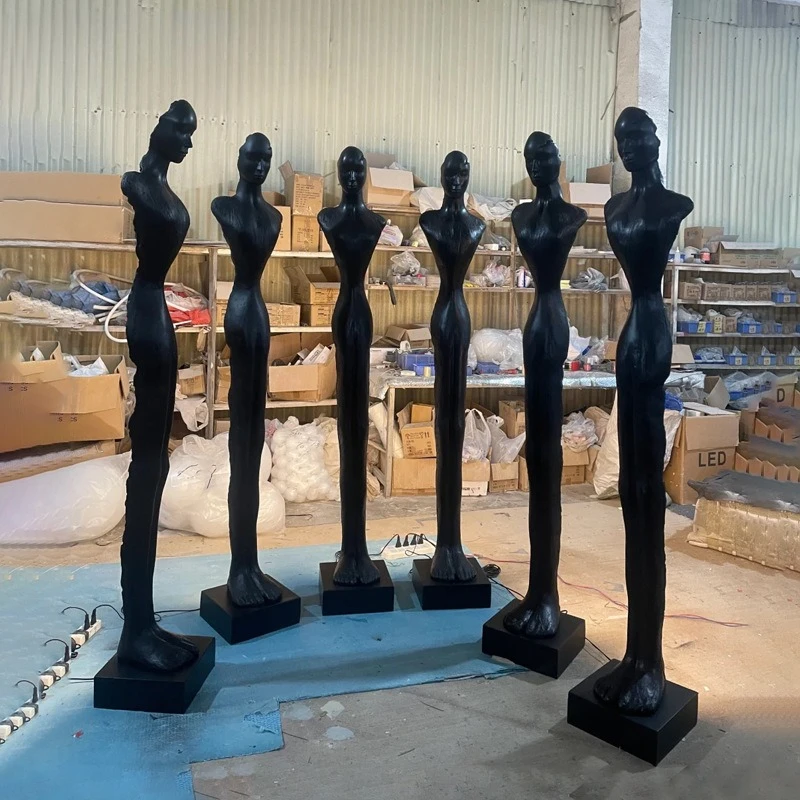 Entrance to the entrance Slender shop Decorative art Welcome floor humanoid sculpture ornament