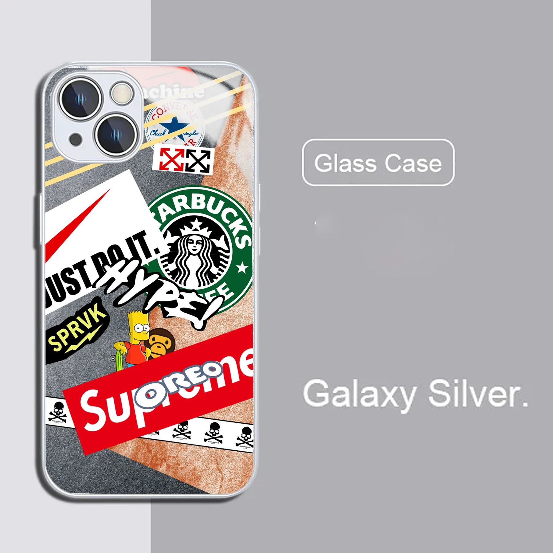 Glass Phone Cases For iPhone 16 15 14 13 12 11Pro Max XR X XS 12Mini 14 15 16 Puls Hard Case Phone Decorate SUPremE-S