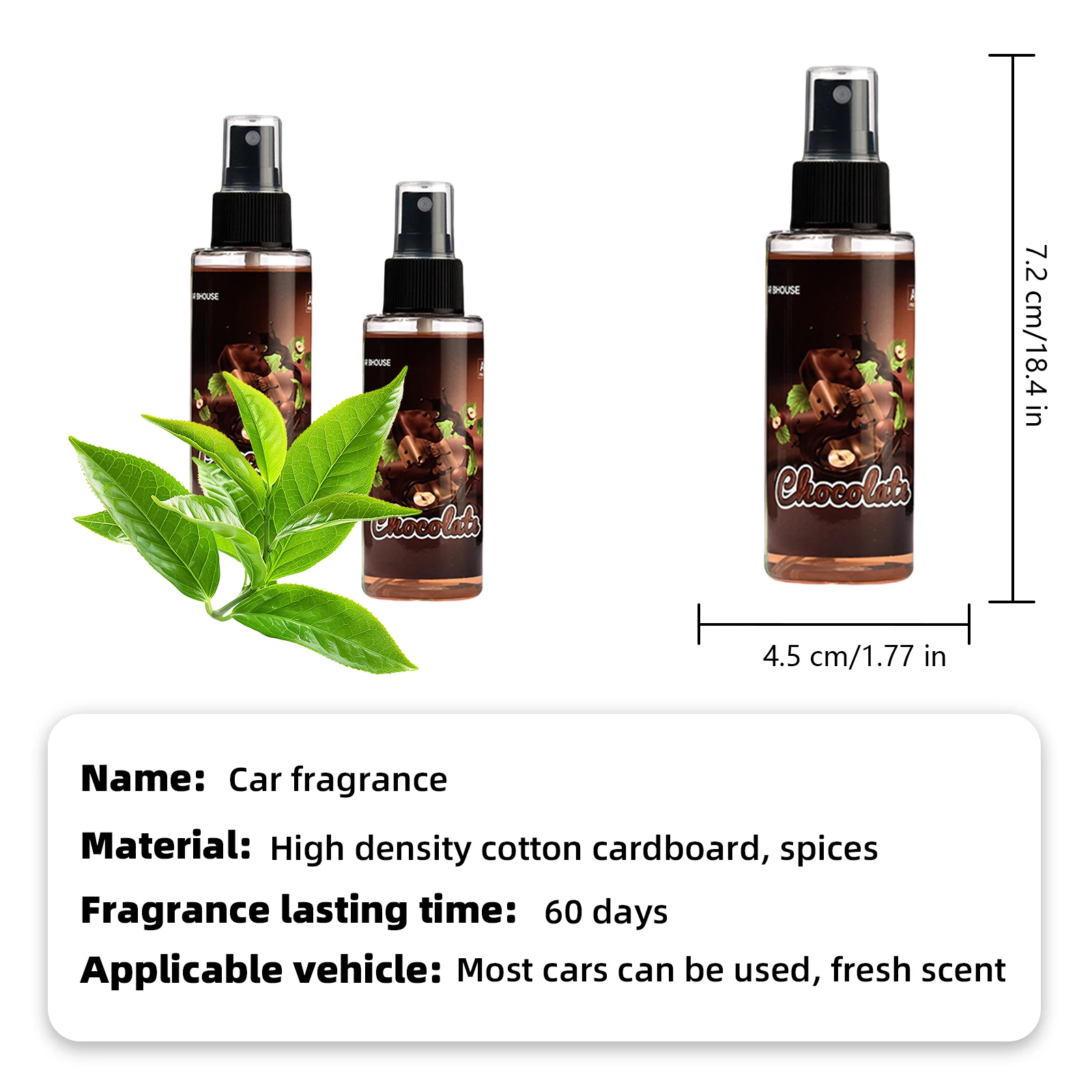 100ml Chocolate-Scented Hand-Sprayed Air Freshener – Car Spray, Home Air Purifying & Deodorizing Fragrance