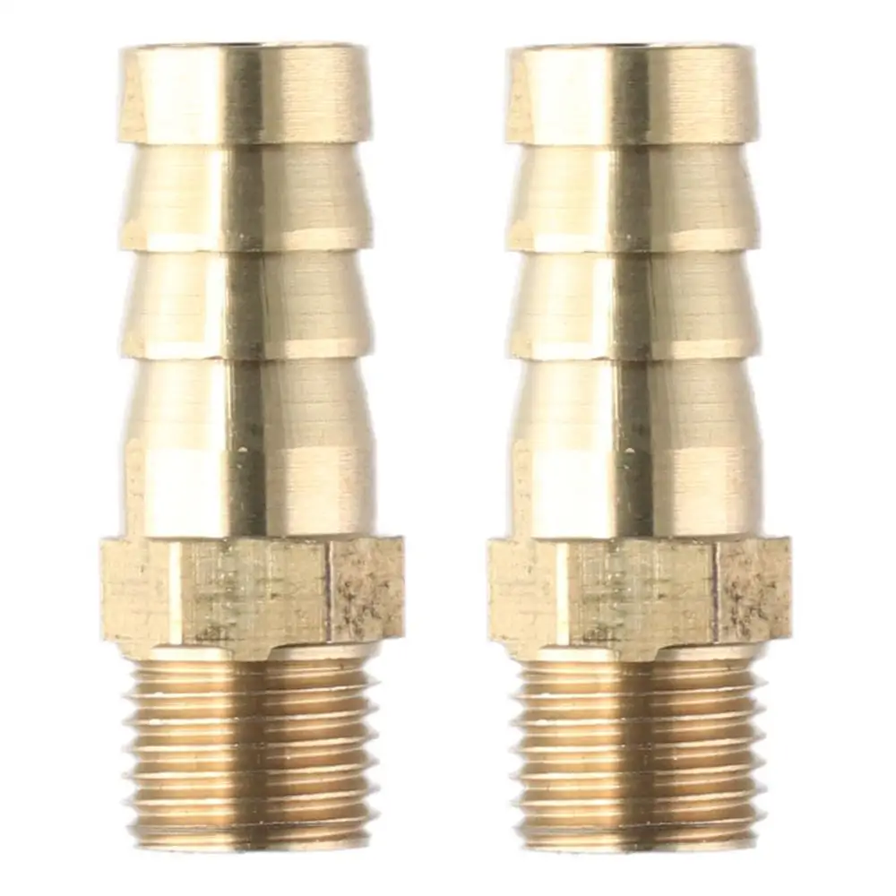 2PCS Brass Barbed Hose Fittings Mini Metric Fitting Connector M8 M10 M12 M14 Male To Barb Air, Water, Fuel, Oil and Inert Gases