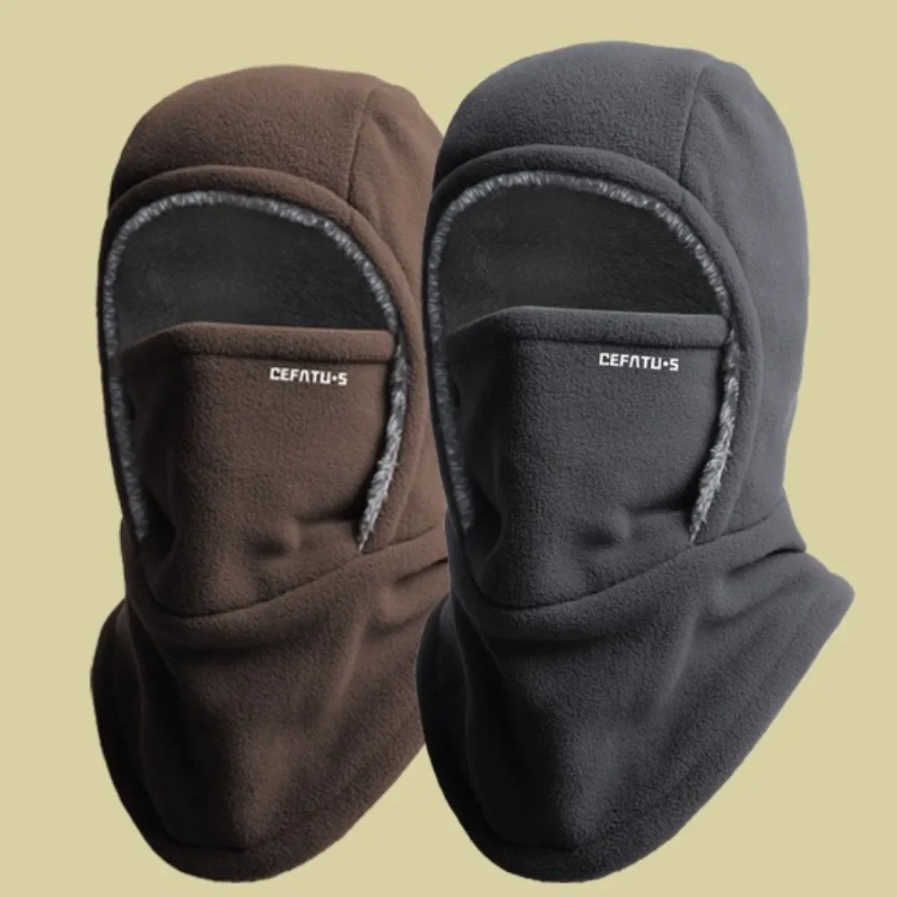 Fleece-Sturmhaube, Fahrradkappe, kältebeständig, winddicht, warme Kapuze und Mütze, verdickte thermische Ski-Winddichtkappe für Damen und Herren