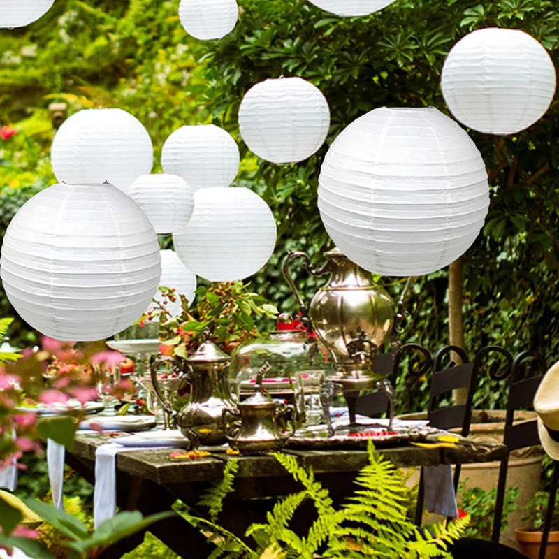 

24 Peces White Of Chinese Japanese Mini Paper Ball Lamp For Wedding Parties And Home Decoration Hanging Paper Lamp Decoration