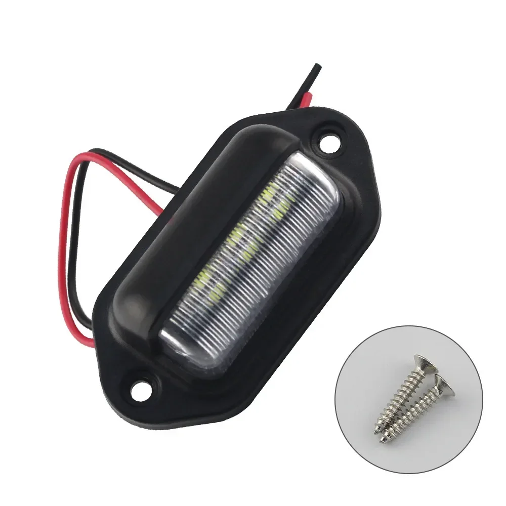 6LED Truck License Plate Light 1pcs Car Van Passenger Trailer Tail Light Side Light 12-24V IP67 Waterproof 6500K Led Work Light