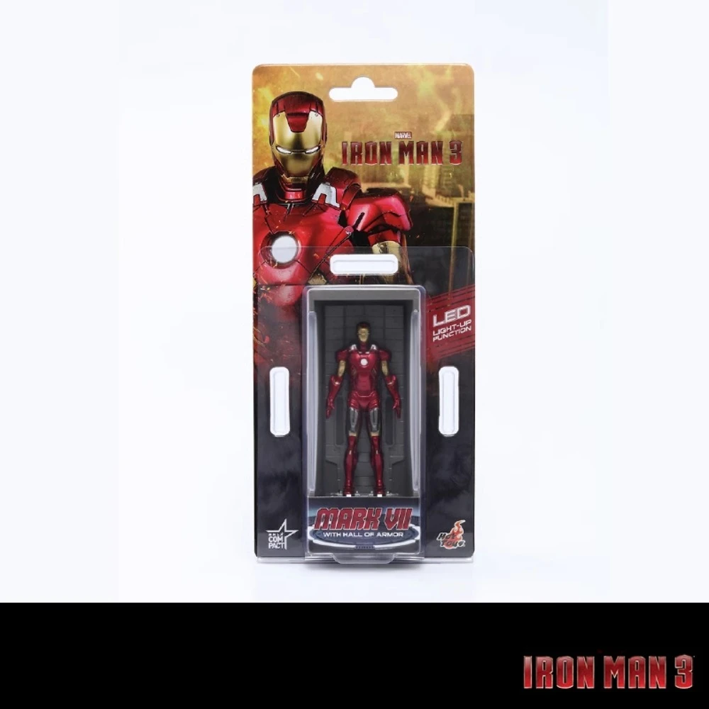 Original Hot Toys Iron Man Armor Gnaku Figures 12cm Finished Soldier Dolls Models Decor Gift Miniature Collection (Single Pack)