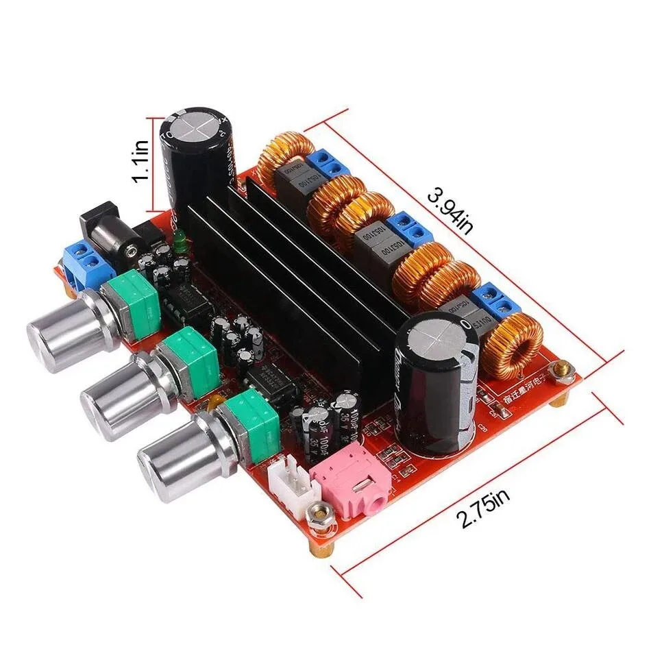 XH-M139 old 2.1 channel digital power amplifier board 12V-24V wide voltage TPA3116D2 2 * 50W + 100W