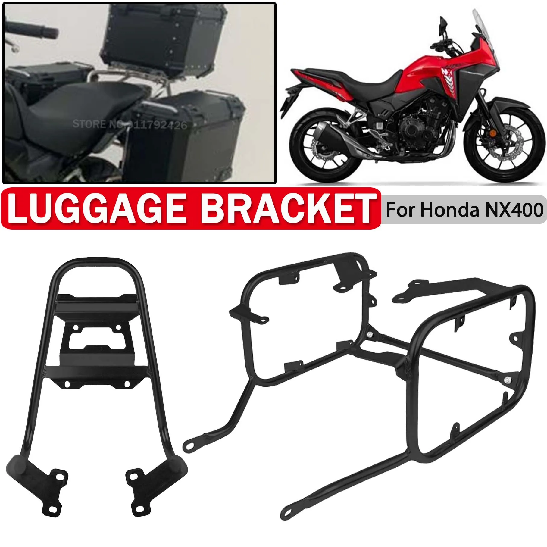 

﻿Motorcycle Luggage Side Panniers Rack Top Case Frame For Honda NX400 NX 400 NX 400NX Saddlebag Stainless Steel Bracket Pannier