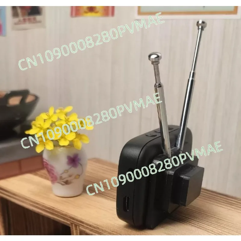 Retro Mini Touch Screen TV Television Watch Dollhouse Scene Model Miniature TV Model Kitchen Furniture Customizable Content