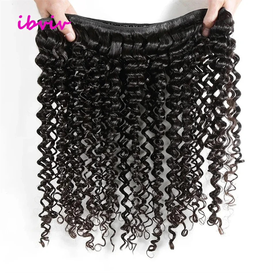 حزم الشعر البشري المجعد العميق 30 32 بوصة ريمي غير المجهزة الخام عذراء 100% شعر الإنسان موجة المياه ملحقات 1/3 صفقة حزم