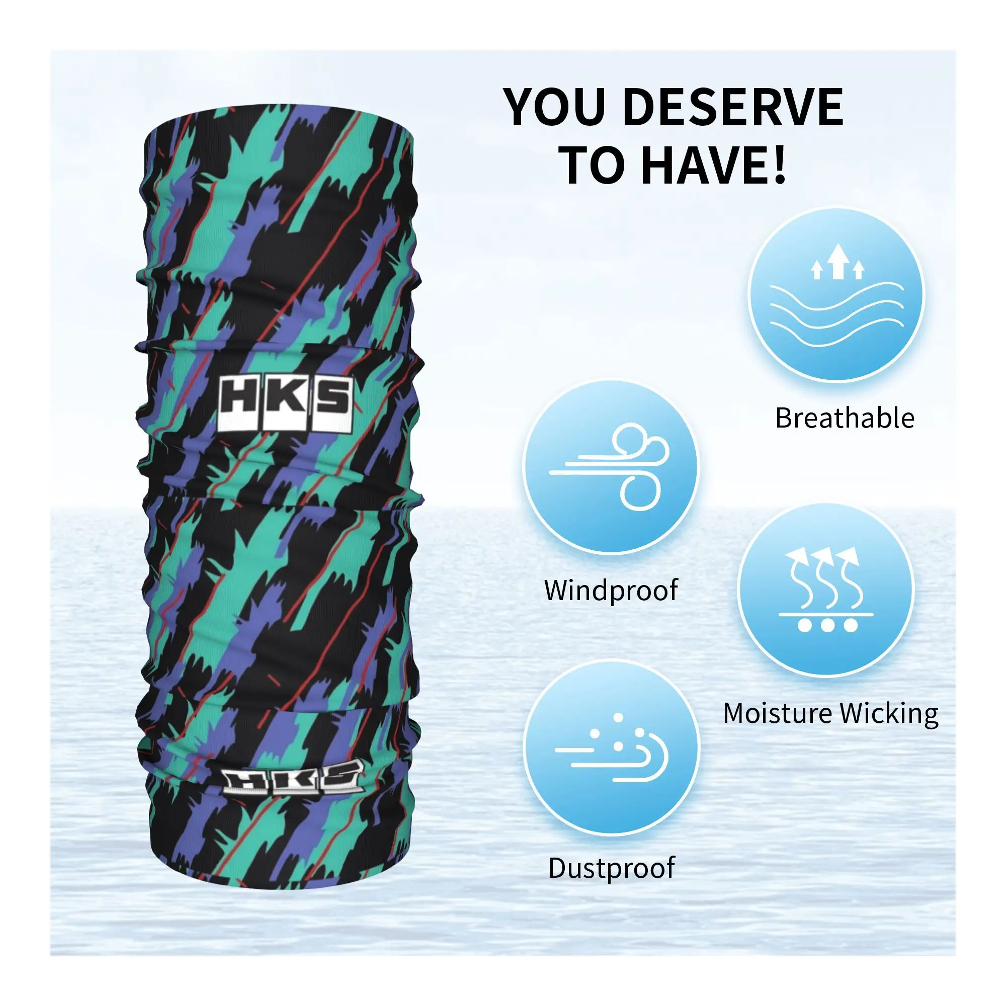 Hks Bandana Neck Cover Printed Mask Scarf Warm Cycling Scarf Running Unisex Adult Washable