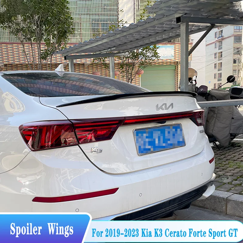 Car Spoiler For Kia K3 Cerato Forte Sedan Rear Trunk Lid Spoiler Wings 2019-2023 ABS Plastic Black Tuning Body Kit Accessories