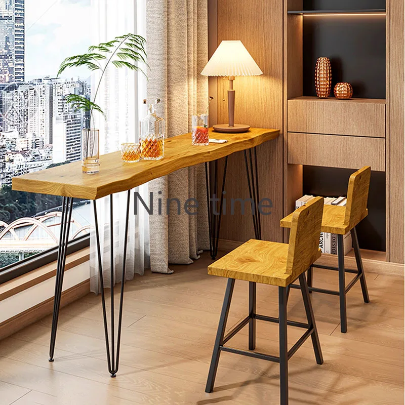 

Countertop Kitchen Bar Tables Portable Stools Wooden Aesthetic Minimalist Bar Tables Reception Tall Duvara Masa Home Furniture