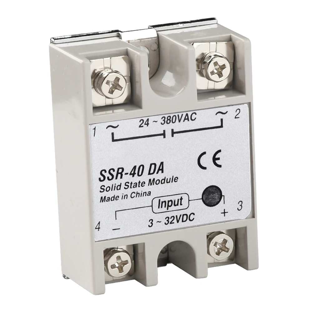 Relais à semi-conducteurs SSR-40DA Module de relais SSR 40DA DC-DC monophasé SSR 3-32V DC à 5-60V DC 40A charge