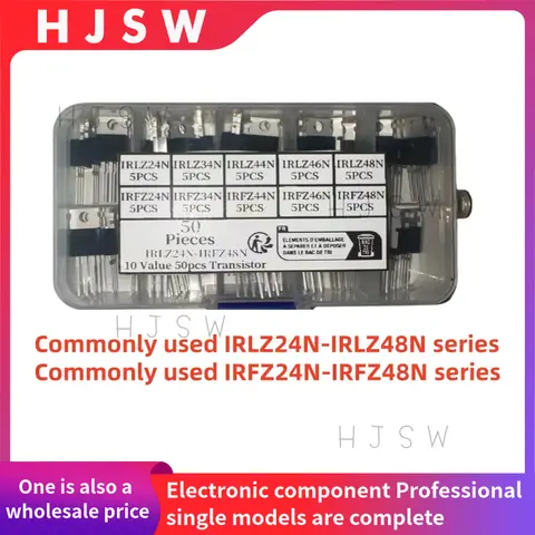 10 tipi 5 pezzi ciascuno IRLZ24N IRLZ34N IRLZ44N IRLZ46 IRLZ48N IRFZ24N IRFZ34N IRFZ44N IRFZ46N IRFZ48N MOS transistor ad effetto di campo