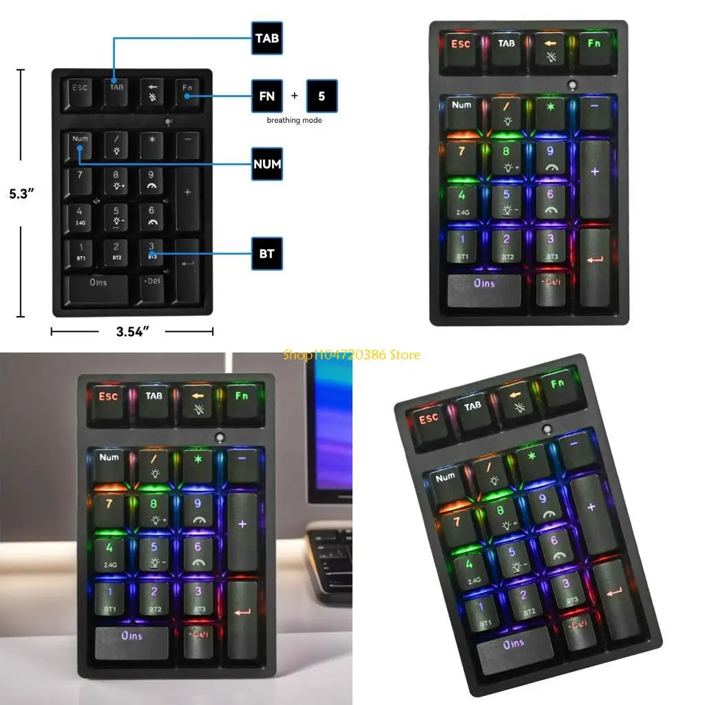 

K0EA Bluetooth-совместимая цифровая клавиатура, 21 клавиша, финансовый учет, тихая цифровая клавиатура