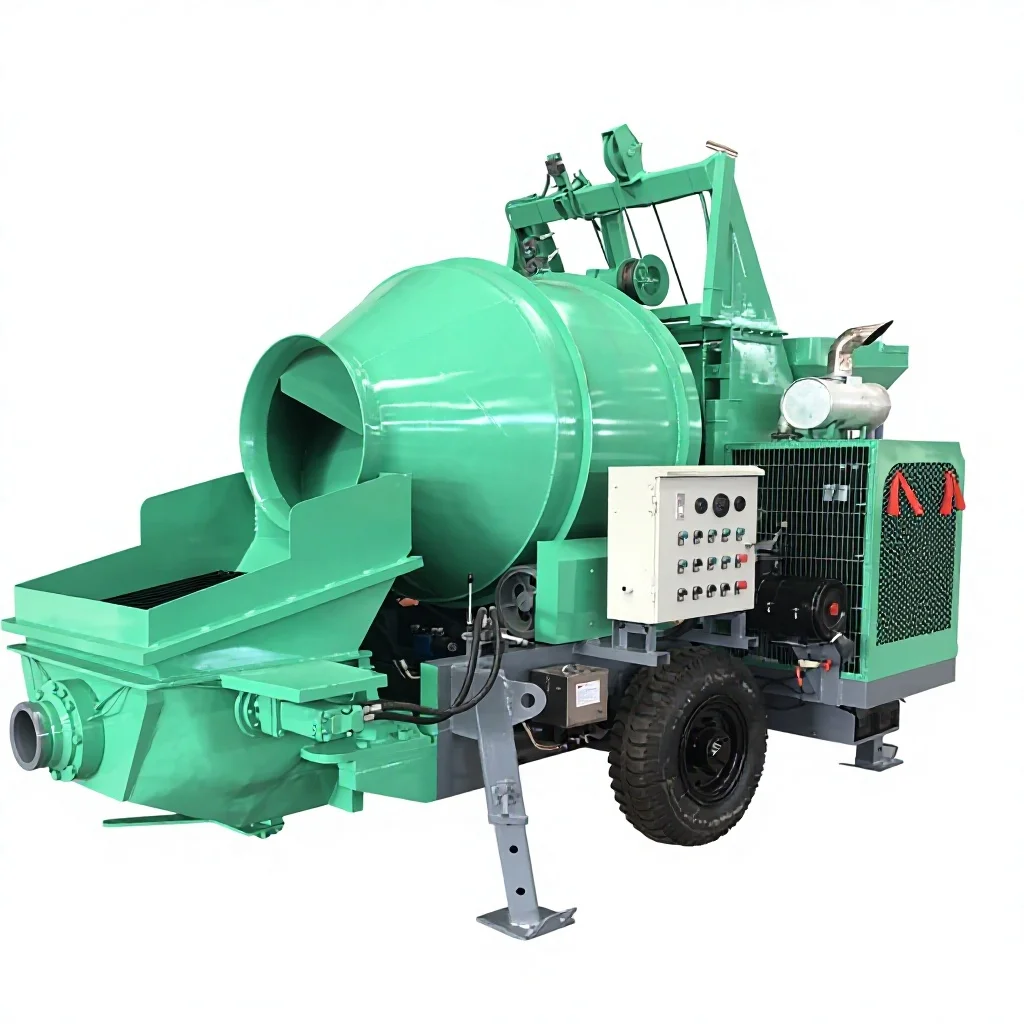 Diesel Concrete Mixer with Pump Concrete  Long Distance 300m Delivery For Multi Floor House Construction
