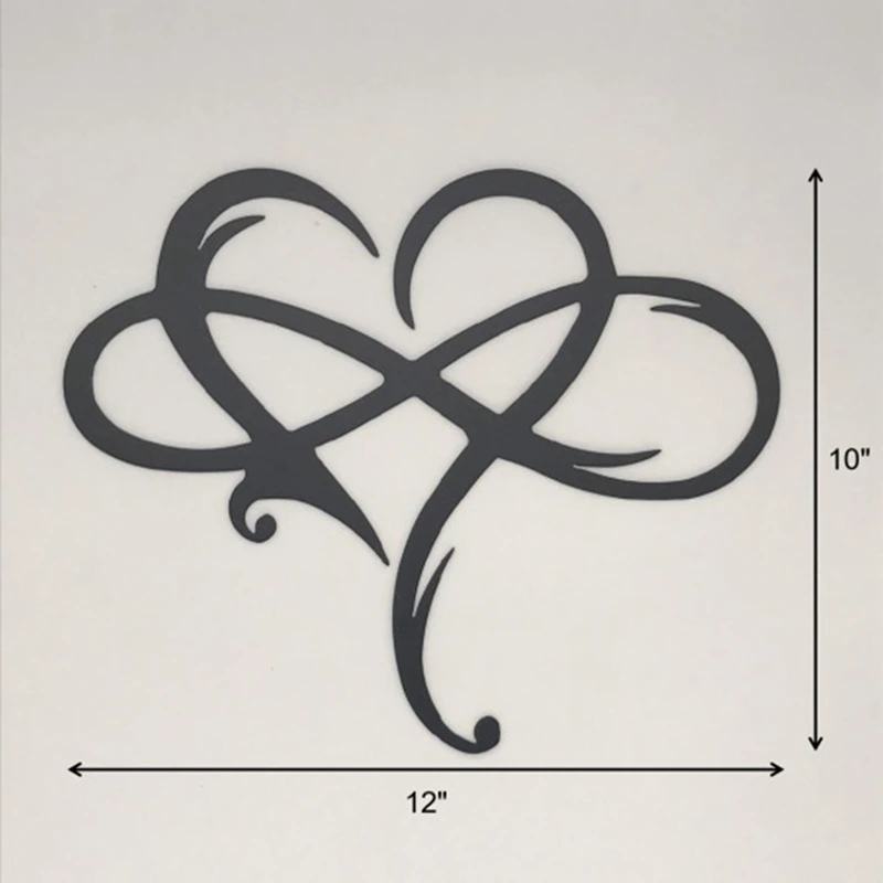 Hanging Love Infinity Heart Metal Wall Art Home Decor Infinity Heart Wall Sign Sculpture For Home Wedding Decor