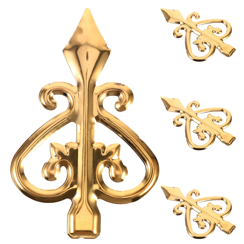 4 قطعة بندقية العلوي الزخرفية سياج Finials سبائك الألومنيوم مكافحة تسلق سياج في الهواء الطلق القبعات العالية لقبعات آخر المعادن #3