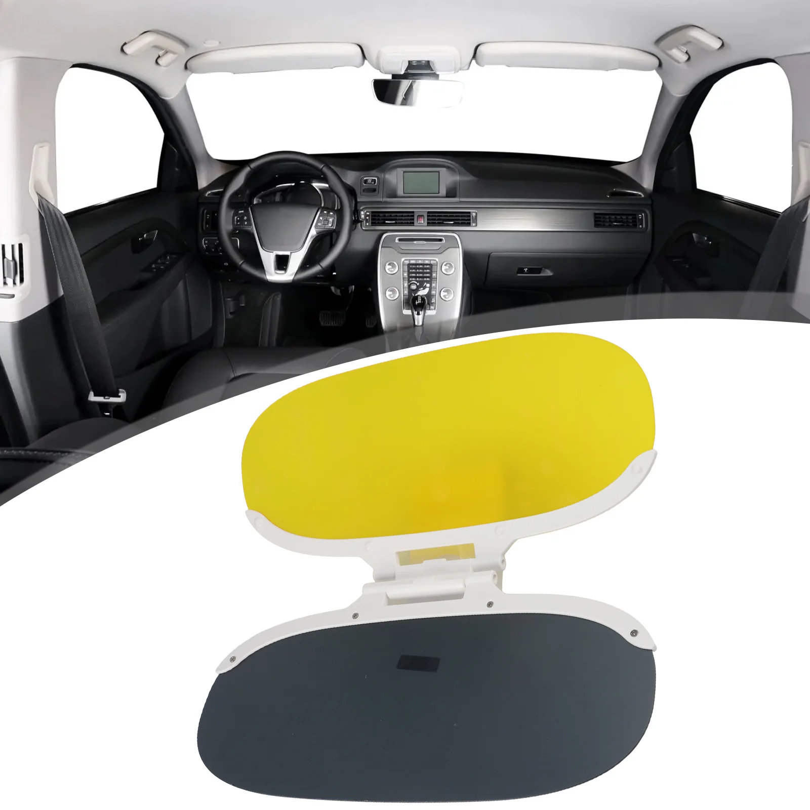UV Protection Sunshade Glare Reduction Yellow Nighttime Night Anti-Glare Large Size 31.5x15cm Versatile Compatibility