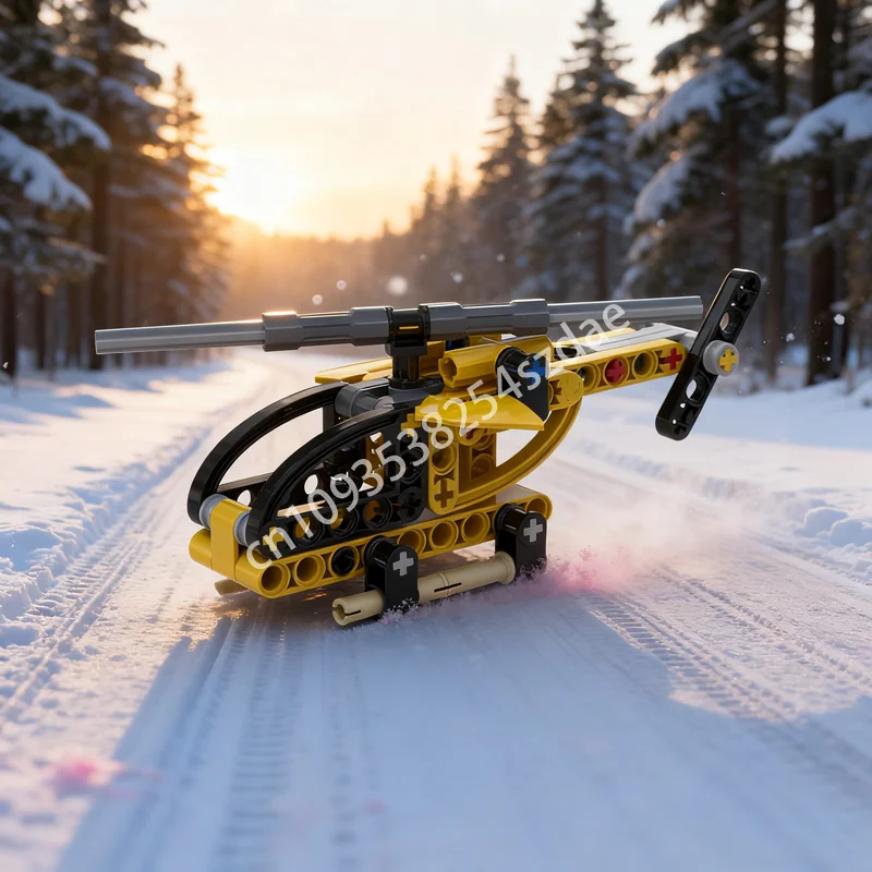 

62 шт. MOC вертолет, техническая модель, строительные блоки, строительная сборка, креативная идея, рождественские подарки, кирпичная игрушка, детский день рождения