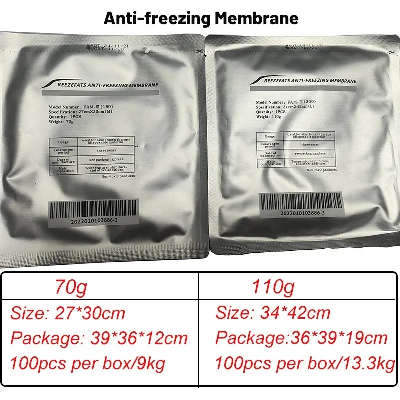 

Anti Freeze Membranes Replacement Gel Pads Film for Cryotherapy Liposuction Freeze Cavitation 22*24㎝28*28cm27*30㎝34*42㎝